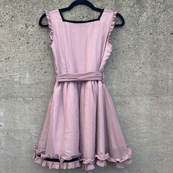 CUTE Mon lily mauve lolita tulle dress w ruffle trim and bow - Picture 6 of 9